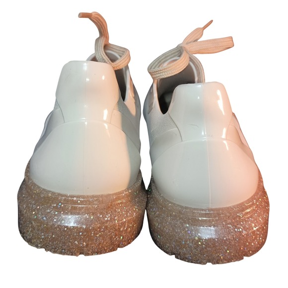 Melissa‎ Shoes Glitter Platform Sneakers Women's Off-White Lace-Up SKUW647 - Picture 6 of 8